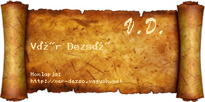 Vér Dezső névjegykártya